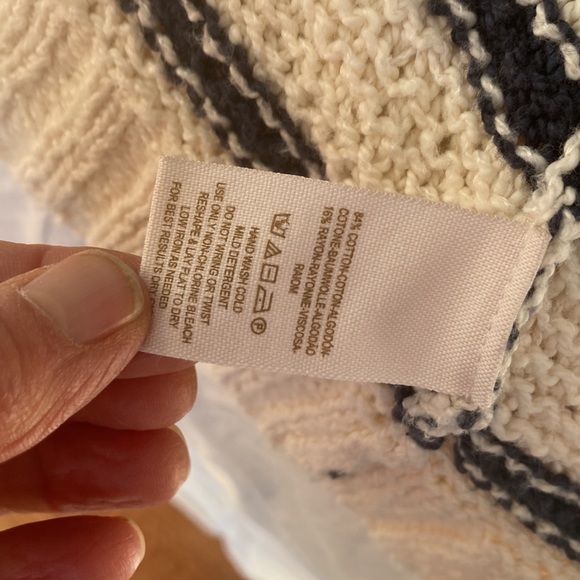 Free People Blue cream stripe cardigan - Picture 5 of 6